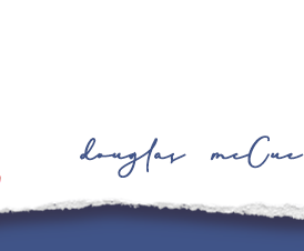 a stylized signature middle of the header that also serves as the home button